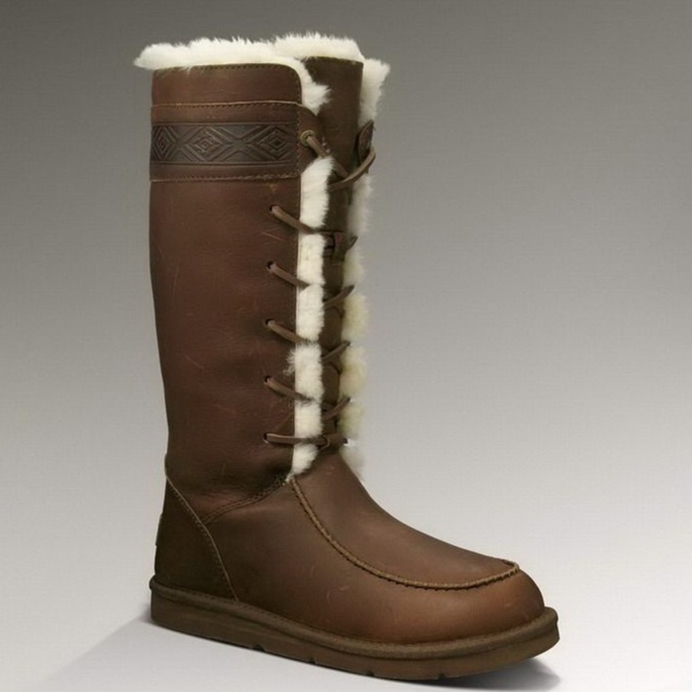 🎉UGG Tularosa Chocolate Leather Lace Up Boots🎉